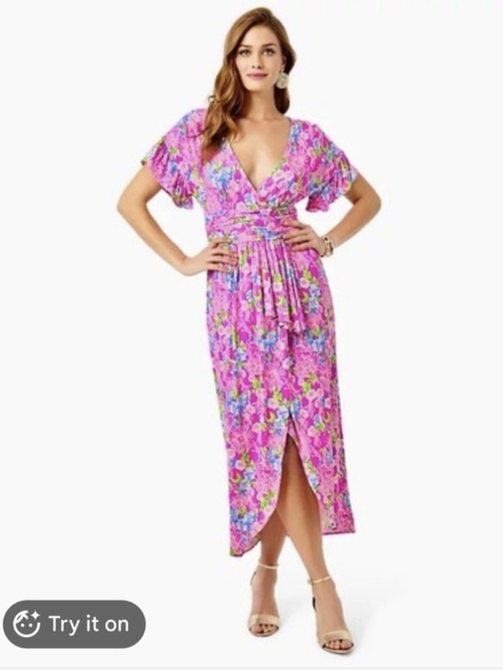 Lilly Pulitzer Anchorage Midi Dress Amethyst Moms The Word Floral - L